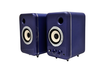 two computer speakers