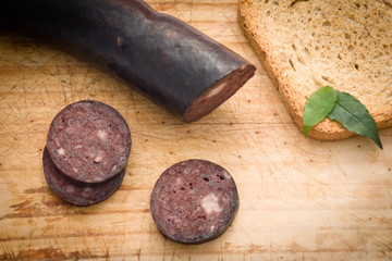Blood sausage cut into slices