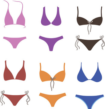 Swimsuit model isolated vector set