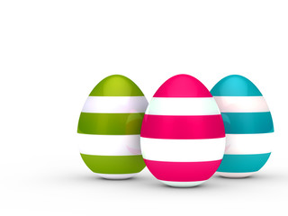 drei bunte Ostereier