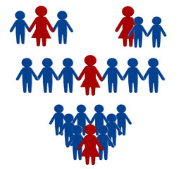 vector illustration of a set of a business team concept . women