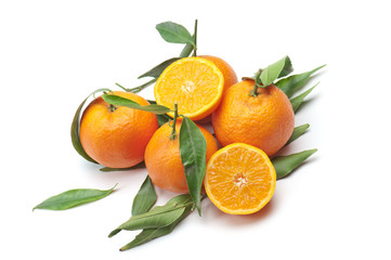oranges with slice one and foliage