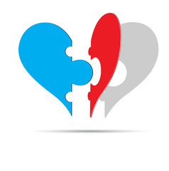 heart puzzle vector