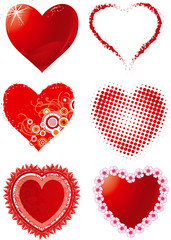 vector set of hearts for Valentine's day
