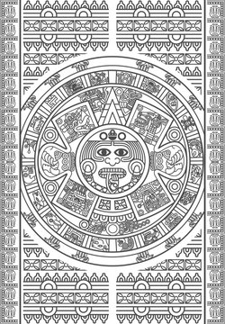 Stylized Aztec Calendar