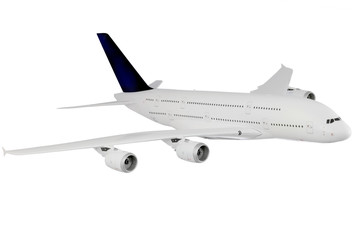 Modern airplane  on white.