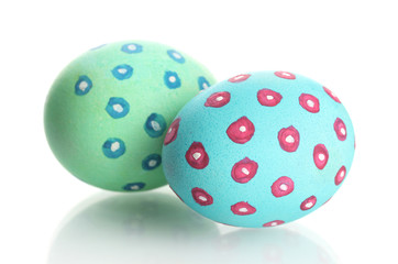 Colorful Easter Eggs isolated on white