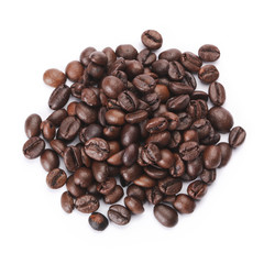 Heap of Coffee Beans isolated on white background