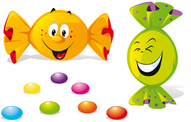 bonbons with happy smile