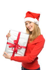 Woman holding Christmas Gift