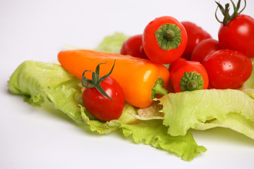 salat mix paprika tomaten