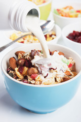 Cereal muesli with dried fruit and nuts
