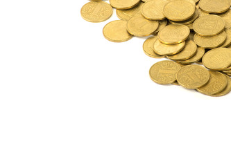 golden coins isolated on white