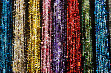 Colourful beads on market in Morocco