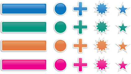 Glossy web shapes.  Add your own text or icons.