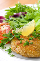 Schnitzel and Salad
