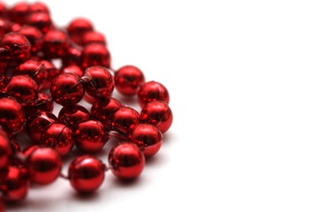 isolated red pearls