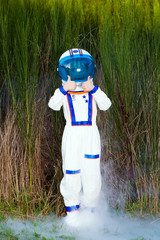 astronaut boy giving two thumbs up