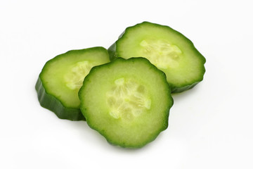 Slices Of Cucumber isolated on white