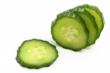 Slices Of Cucumber isolated on white