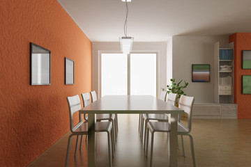 3d render modern home interior
