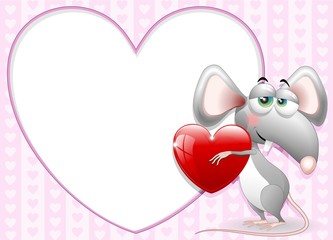 Topo Innamorato S.Valentino Sfondo-Cartoon Cat in Love-Vector