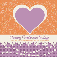 Cute Valentine's Day heart postcard