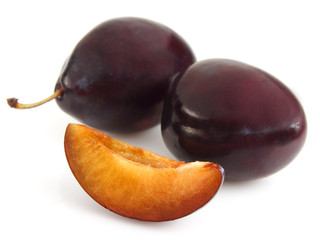 Sweet plums with slice