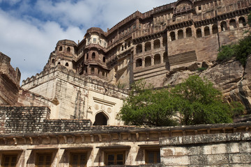 Obraz premium Meherangarh Fort and its palace in Jodhpur, Rajasthan, India