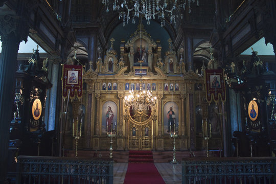 Interior of orthodox church in Istanbul, made of cast-iron