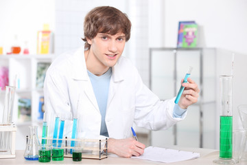 student, in lab class