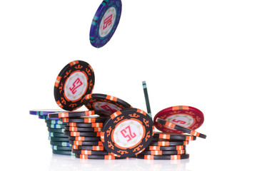Gambling chips falling