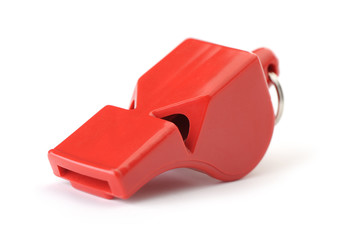 Sports whistle the plastic red