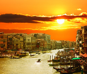 Grand Canal of Venice at Sunset