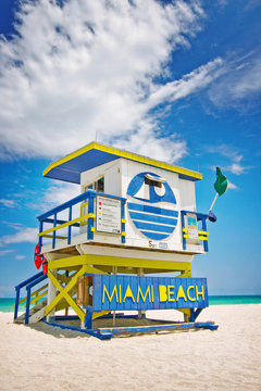 lifeguard house in Miami Beach, Florida , USA