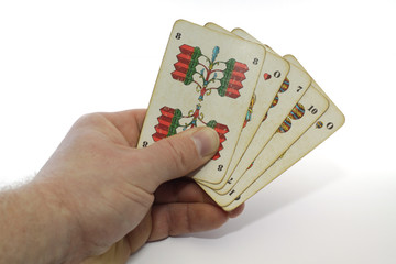 Spielkarten halten
