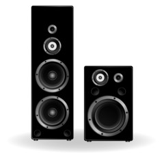 Fototapeta premium głośnik dwa na czarno ilustracji