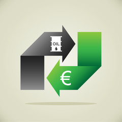 Öl, Euro, Pfeile, Austausch