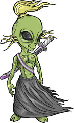 Naklejka premium Alien Warrior Vector