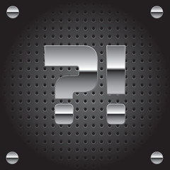 Set of silver metalic font - symbol set #2