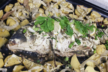 carp with potatoes