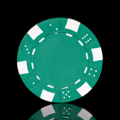 Naklejka premium green poker chip