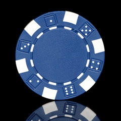 Naklejka premium blue poker chip