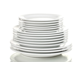 Clean plates isolated on white
