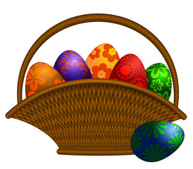 Basket of Easter Day Eggs Illustration
