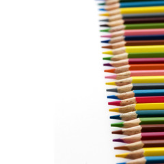 Colors pencil on white background