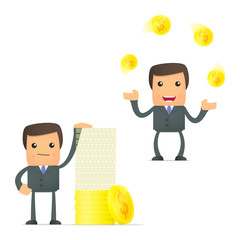 set of funny cartoon businessman