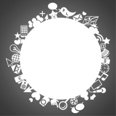 Circle, silhouette, media icons