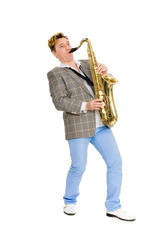 Fototapeta premium Man playing the saxophone.
