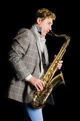 Fototapeta premium Man playing the saxophone